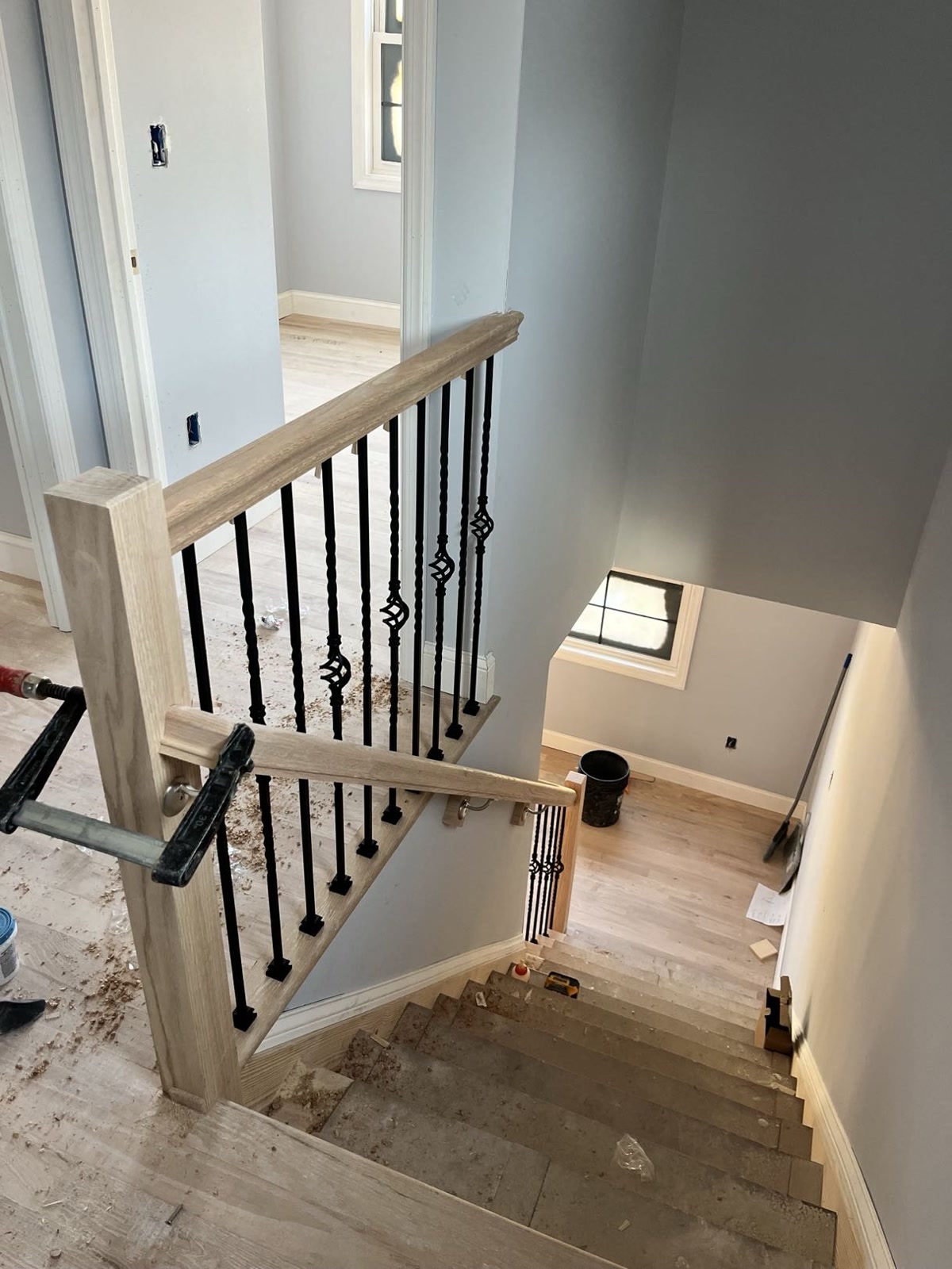 Iron balusters from above